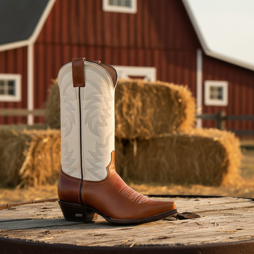 Brown/White boot